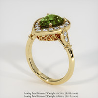3.01 Ct. Green Sapphire Ring, 18K Yellow Gold 2