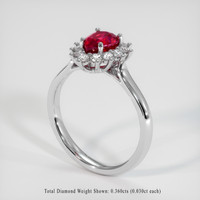 1.32 Ct. Ruby Ring, Platinum 950 2