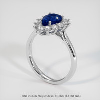 1.52 Ct. Blue Sapphire Ring, Platinum 950 2