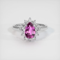 1.70 Ct. Purplish Pink Sapphire Ring, Platinum 950 1
