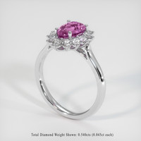 1.70 Ct. Purplish Pink Sapphire Ring, Platinum 950 2