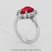 3.07 Ct. Ruby Ring, 10K White Gold 2