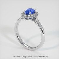 1.81 Ct. Sapphire Ring, 14K White Gold 2