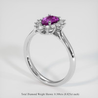 0.72 Ct. Pinkish Purple Sapphire Ring, 14K White Gold 2