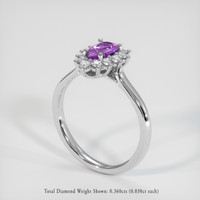 0.67 Ct. Sapphire Ring, 14K White Gold 2