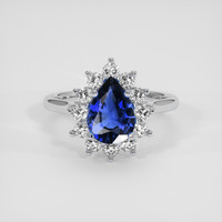 1.68 Ct. Blue Sapphire Ring, 14K White Gold 1