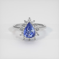 2.00 Ct. Blue Sapphire Ring, 18K White Gold 1