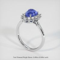 2.00 Ct. Blue Sapphire Ring, 18K White Gold 2