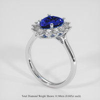 1.68 Ct. Blue Sapphire Ring, 18K White Gold 2