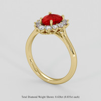 1.31 Ct. Ruby Ring, 14K Yellow Gold 2