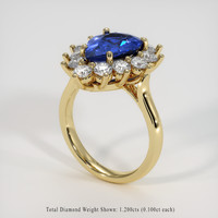 2.90 Ct. Sapphire Ring, 14K Yellow Gold 2