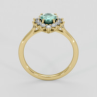 1.13 Ct. Bluish Green Sapphire Ring, 14K Yellow Gold 3