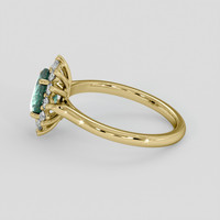 1.13 Ct. Bluish Green Sapphire Ring, 14K Yellow Gold 4