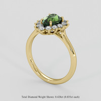 1.43 Ct. Green Sapphire Ring, 14K Yellow Gold 2