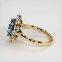 2.41 Ct. Greenish Blue Sapphire Ring, 14K Yellow Gold 4