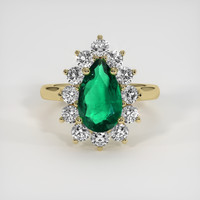 1.76 Ct. Emerald Ring, 18K Yellow Gold 1