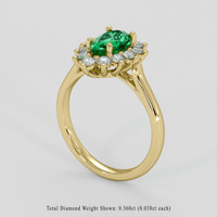 0.73 Ct. Emerald Ring, 18K Yellow Gold 2