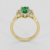0.73 Ct. Emerald Ring, 18K Yellow Gold 3