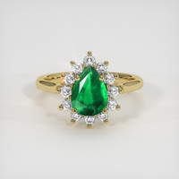 1.16 Ct. Emerald Ring, 18K Yellow Gold 1
