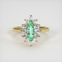 1.20 Ct. Emerald Ring, 18K Yellow Gold 1