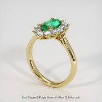 1.20 Ct. Emerald Ring, 18K Yellow Gold 2