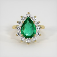 2.03 Ct. Emerald Ring, 18K Yellow Gold 1