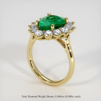 2.03 Ct. Emerald Ring, 18K Yellow Gold 2
