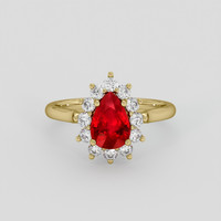 1.31 Ct. Ruby Ring, 18K Yellow Gold 1