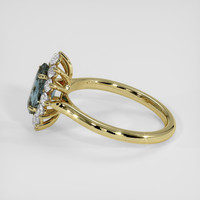 1.20 Ct. Greenish Blue Sapphire Ring, 18K Yellow Gold 4