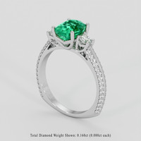 1.06 Ct. Emerald Ring, Platinum 950 2