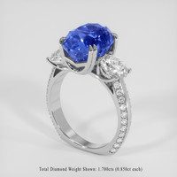 7.71 Ct. Blue Sapphire Ring, Platinum 950 2