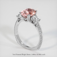 4.13 Ct. Padparadscha Sapphire Ring, Platinum 950 2