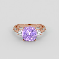 3.51 Ct. Pinkish Purple Sapphire Ring, 14K Rose Gold 1