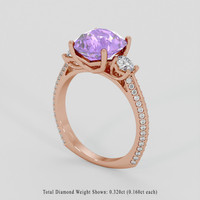 3.51 Ct. Pinkish Purple Sapphire Ring, 14K Rose Gold 2