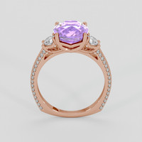 3.51 Ct. Pinkish Purple Sapphire Ring, 14K Rose Gold 3
