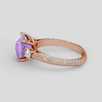 3.51 Ct. Pinkish Purple Sapphire Ring, 14K Rose Gold 4