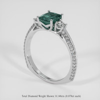 1.15 Ct. Green to Purple Alexandrite Ring, 14K White Gold 2