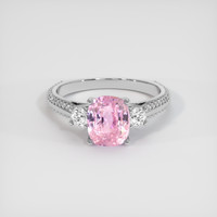 3.04 Ct. Pink Sapphire Ring, 14K White Gold 1