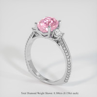 3.04 Ct. Pink Sapphire Ring, 14K White Gold 2