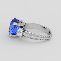 7.71 Ct. Blue Sapphire Ring, 14K White Gold 4