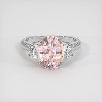 4.13 Ct. Padparadscha Sapphire Ring, 14K White Gold 1