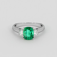 1.06 Ct. Emerald Ring, 18K White Gold 1