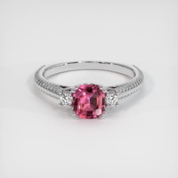 1.20 Ct. Pink Sapphire Ring, 18K White Gold 1