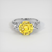 5.12 Ct. Yellow Sapphire Ring, 18K White Gold 1