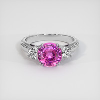 2.70 Ct. Pink Sapphire Ring, 18K White Gold 1