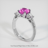 2.70 Ct. Pink Sapphire Ring, 18K White Gold 2