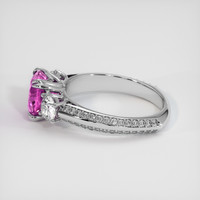 2.70 Ct. Pink Sapphire Ring, 18K White Gold 4