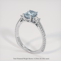 1.64 Ct. Greenish Blue Sapphire Ring, 18K White Gold 2