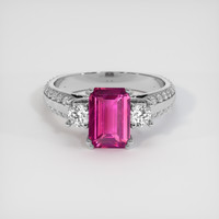 2.04 Ct. Pink Sapphire Ring, 18K White Gold 1