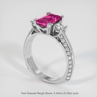 2.04 Ct. Pink Sapphire Ring, 18K White Gold 2